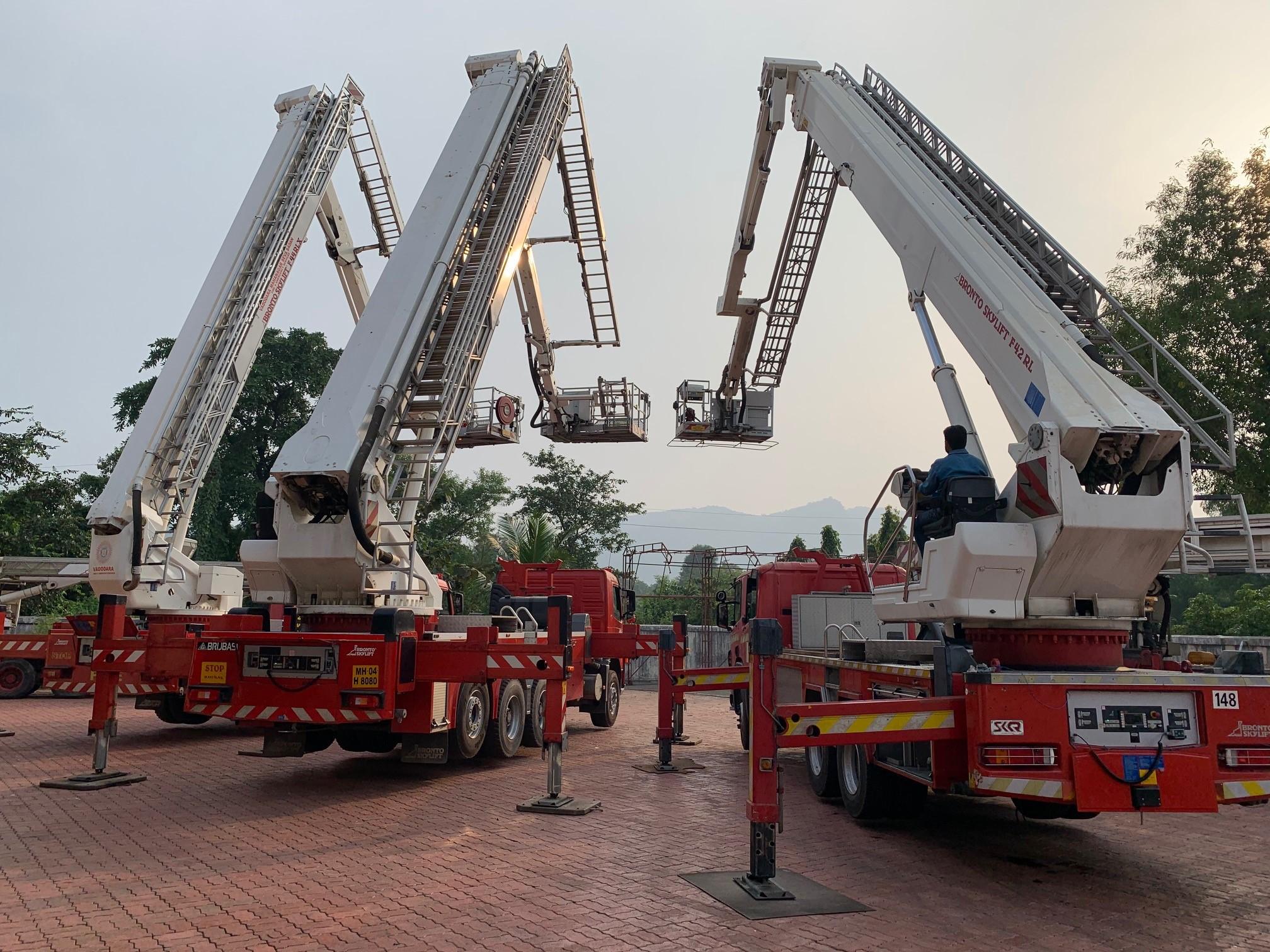 Bronto aerial ladder platforms at annual maintenance in India